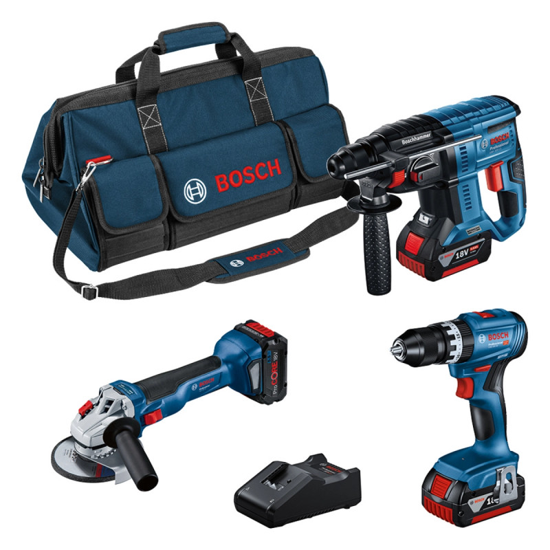 Bosch Akkusæt 18V 2X5&1X5,5Ah Gsb 18V-45/Gws18v-10/Gbh18v-21 - 0615990N29