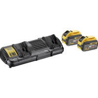 Dewalt 18/54V XR FLEXVOLT batterisæt med 2 x 9Ah batterier og dobbeltlader – DCB132X2-QW