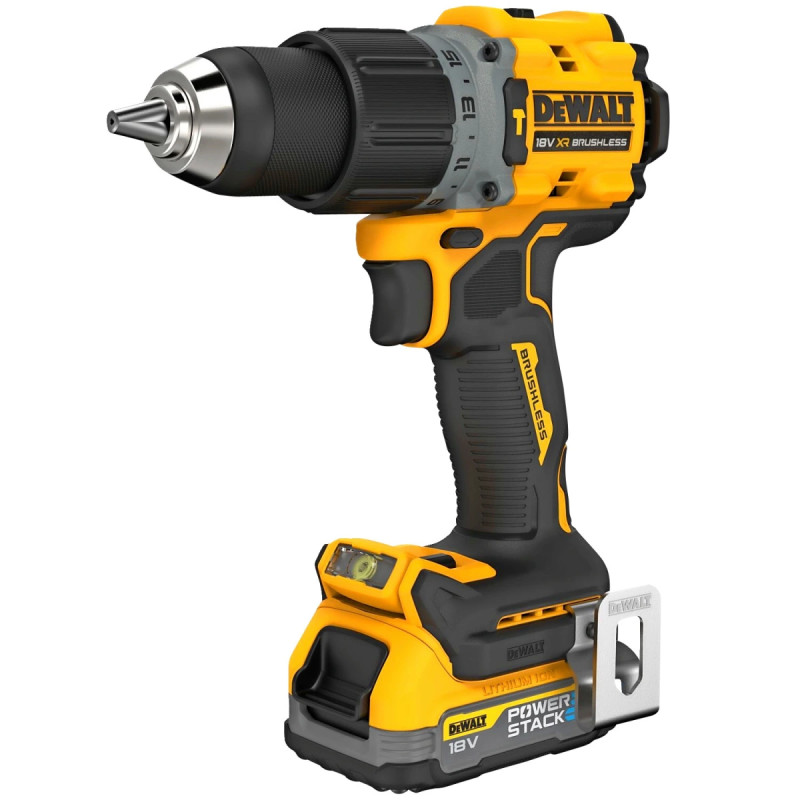 Dewalt 18V XR kulløs slagboremaskine inkl. 2 x 1,7Ah POWERSTACK batterier TSTAK – DCD805E2T-QW